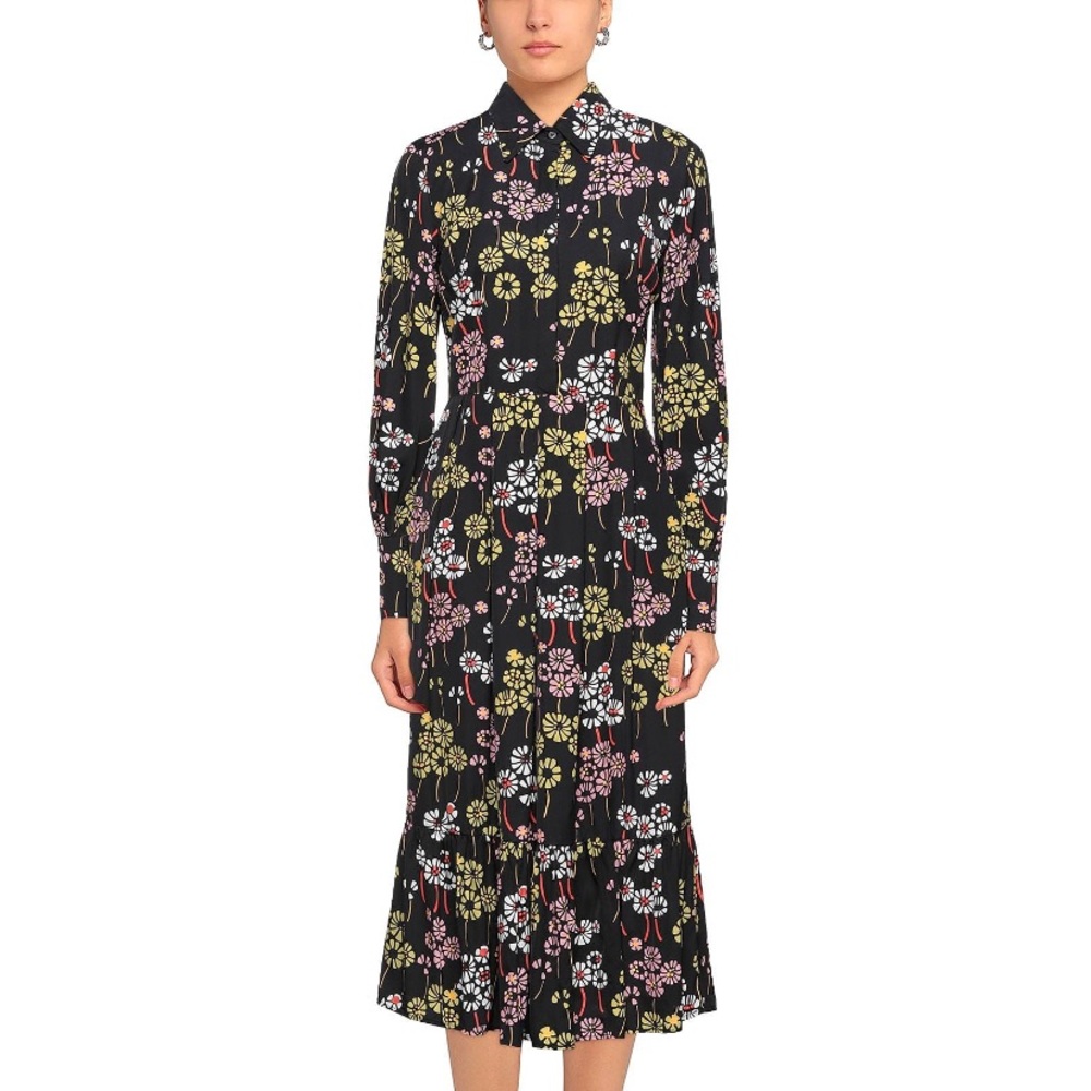 Womens gorgeous black floral midi dress